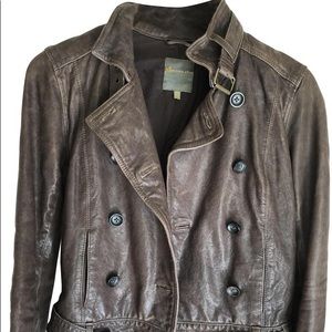 Madewell Wearmaster Moto Jacket, Brown, Size L